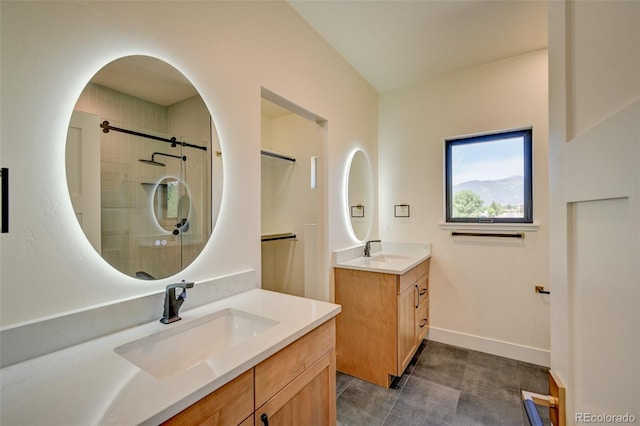 717 Marquette Ave, Buena Vista, CO 81211 - full bath featuring two vanities and a stall shower