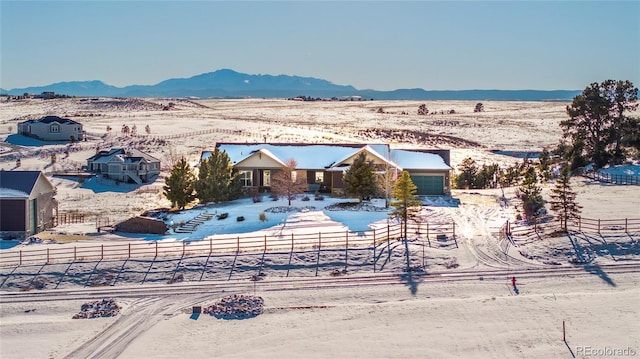 drone / aerial view with a mountain view