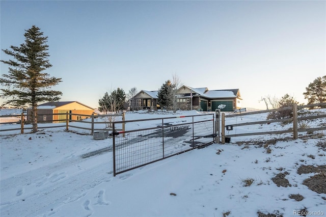 view of yard covered in snow