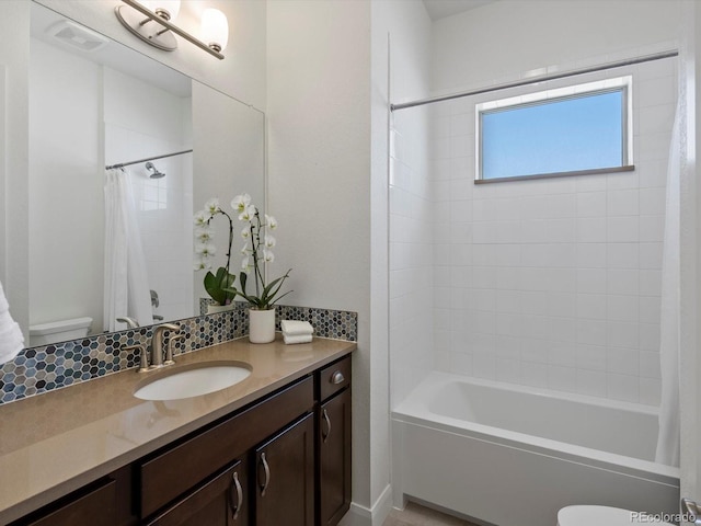 10258 W Coal Mine Pl, Littleton, CO 80127 - bathroom with toilet, shower / bath combination with curtain, and vanity