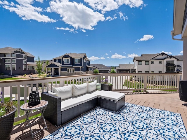 10258 W Coal Mine Pl, Littleton, CO 80127 - deck featuring a residential view and outdoor lounge area