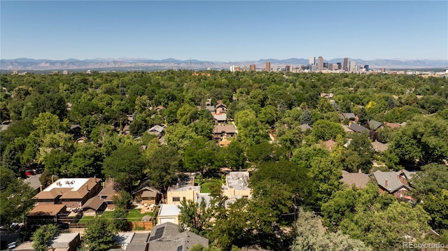 drone / aerial view with a mountain view