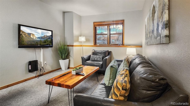 living room featuring carpet flooring