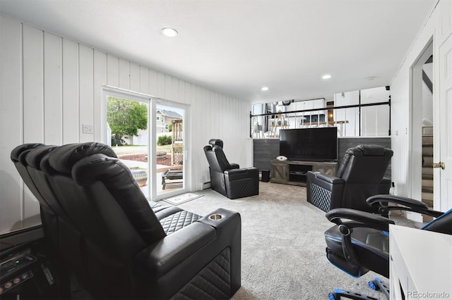 6455 Field St, Arvada, CO 80004 - carpeted living room featuring recessed lighting and baseboard heating