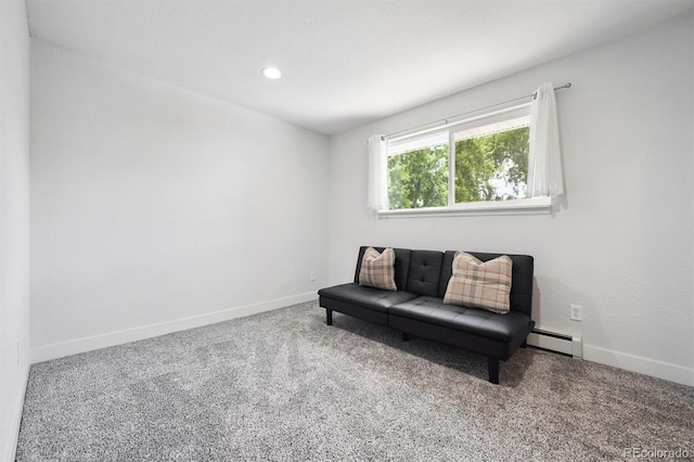 6455 Field St, Arvada, CO 80004 - sitting room featuring baseboard heating, carpet floors, and recessed lighting