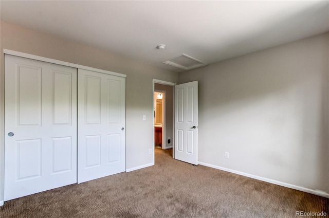 13241 Heart Lake Way, Broomfield, CO 80020 - unfurnished bedroom featuring attic access, carpet flooring, and a closet