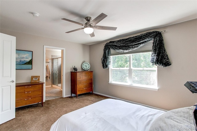 13241 Heart Lake Way, Broomfield, CO 80020 - carpeted bedroom featuring ceiling fan and ensuite bath