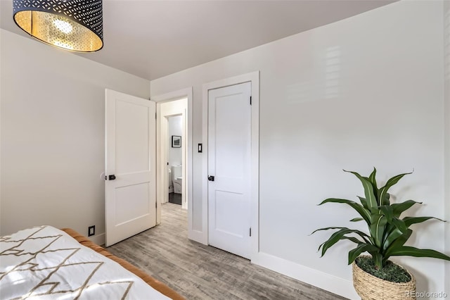 bedroom featuring wood-type flooring