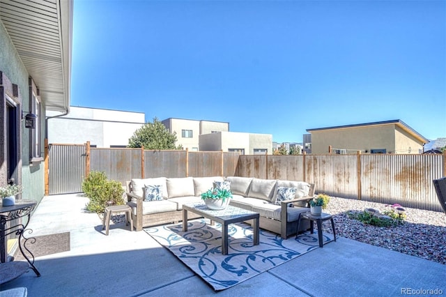 view of patio with an outdoor hangout area