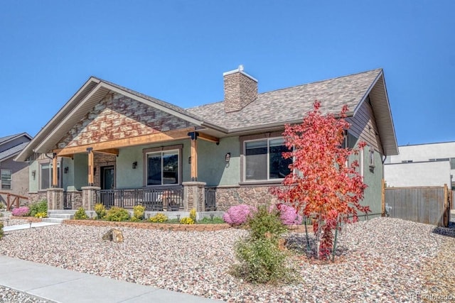 view of front of house with covered porch