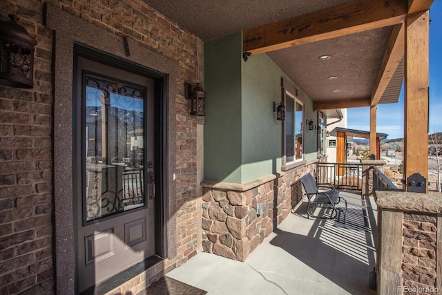 exterior space featuring covered porch