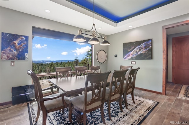 2754 County Rd 421, Florissant, CO 80816 - dining area featuring baseboards, recessed lighting, and a mountain view