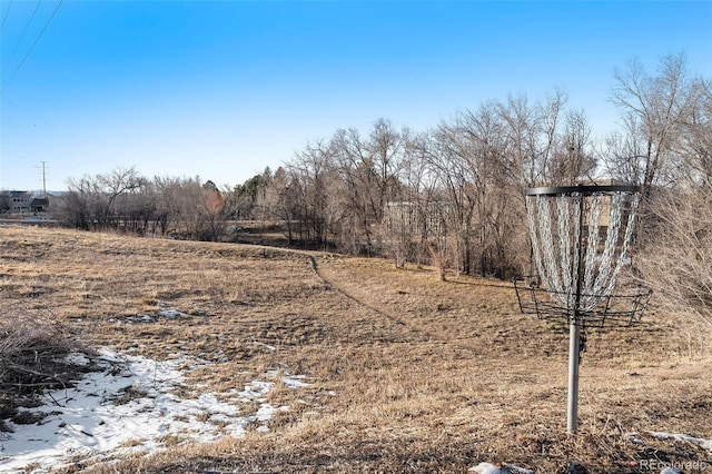 view of yard with a rural view