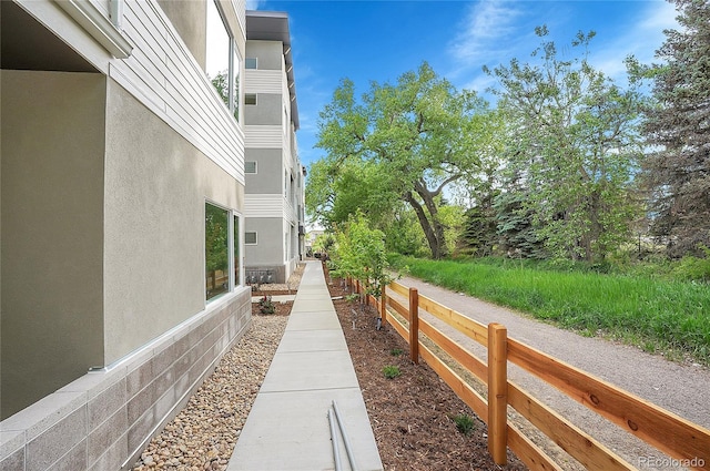 view of yard featuring fence