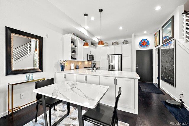 4150 Longview Ln, Boulder, CO 80301 - dining area with dark wood-style floors, recessed lighting, and baseboards