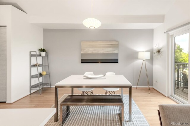 3069 Tejon St Unit B, Denver, CO 80211 - dining room featuring light wood-style flooring and baseboards