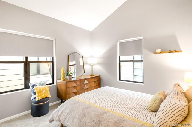 3069 Tejon St Unit B, Denver, CO 80211 - bedroom with lofted ceiling and carpet flooring