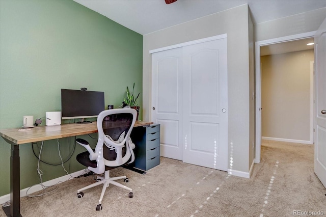 view of carpeted office