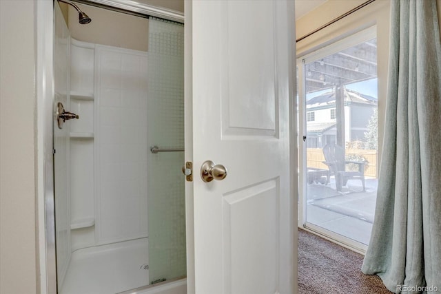 bathroom with walk in shower