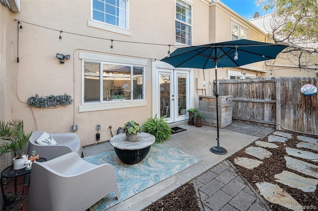 view of patio featuring french doors