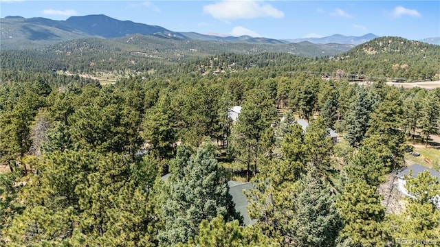 view of mountain feature featuring a view of trees