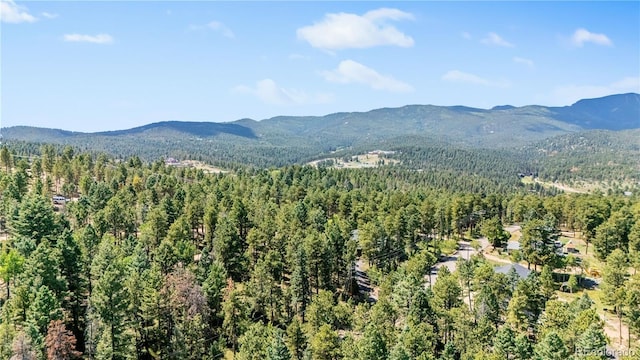 mountain view with a view of trees