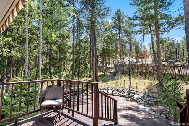 wooden terrace with fence