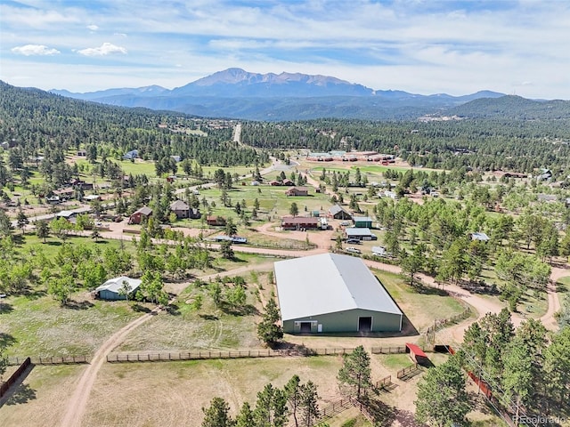 aerial view featuring a mountain view