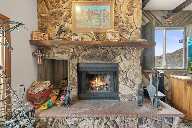12101 Riverdale Rd, Brighton, CO 80602 - detailed view of a stone fireplace
