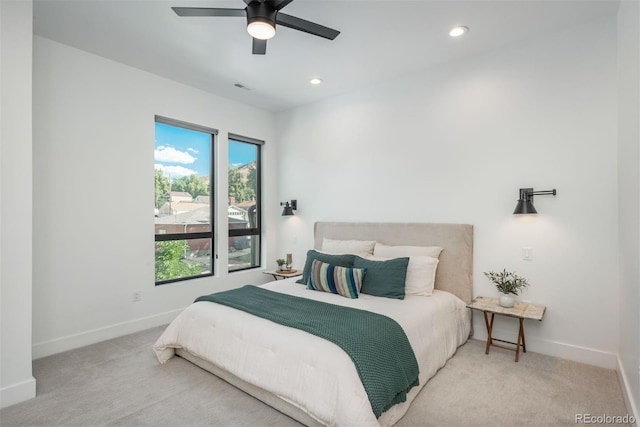 521 21st St, Golden, CO 80401 - bedroom featuring carpet, recessed lighting, and a ceiling fan