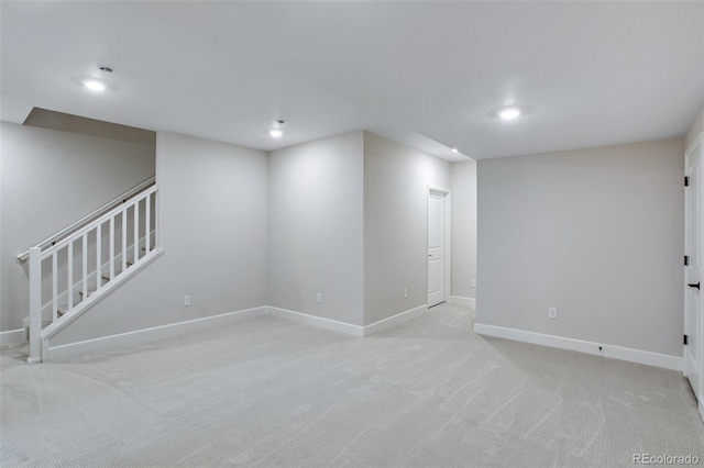 1418 Hudson Pl, Longmont, CO 80501 - finished basement featuring recessed lighting, stairs, and light colored carpet