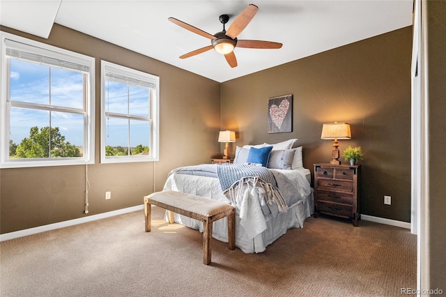 6303 Ellingwood Point Pl, Castle Rock, CO 80108 - bedroom featuring multiple windows, carpet floors, and ceiling fan