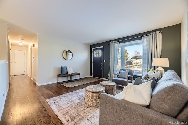 living room featuring hardwood / wood-style floors