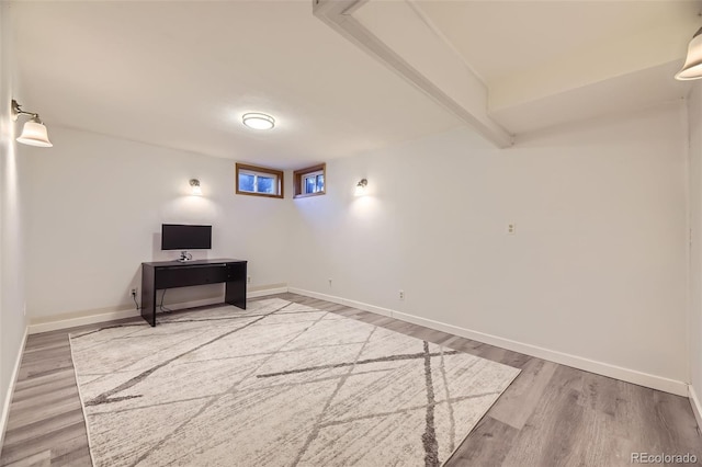 interior space with hardwood / wood-style floors