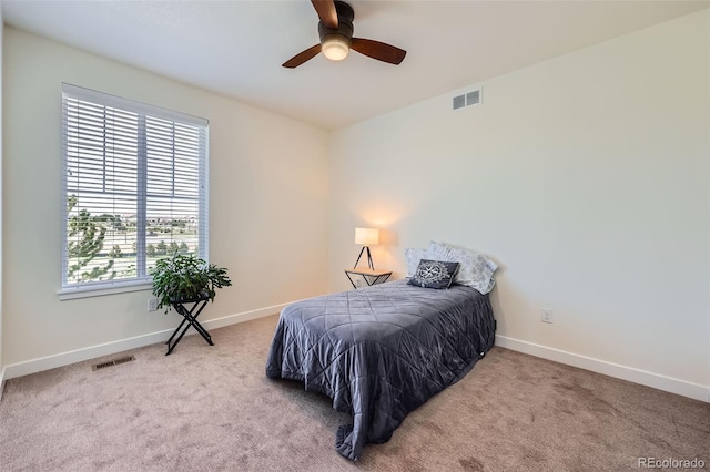 14521 Vancouver Pl, Parker, CO 80134 - carpeted bedroom featuring baseboards, a ceiling fan, and visible vents