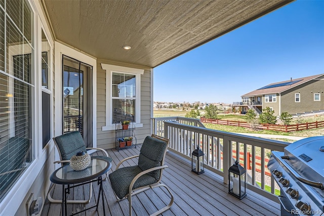 14521 Vancouver Pl, Parker, CO 80134 - wooden deck with a residential view and grilling area