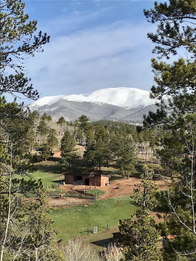 mountain view with a rural view