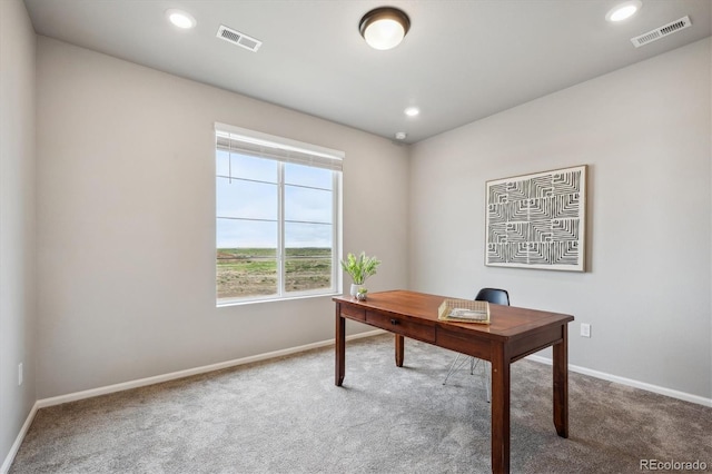 5142 N Quemoy Ct, Aurora, CO 80019 - office featuring carpet, baseboards, and recessed lighting
