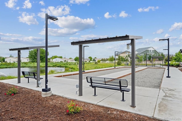 5142 N Quemoy Ct, Aurora, CO 80019 - view of community with a bocce ball area, a water view, and a residential view