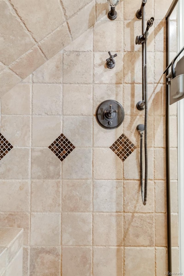 room details with tiled shower