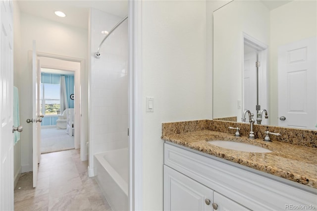 2490 Sagebrush St, Parker, CO 80138 - bathroom with vanity, shower / washtub combination, and recessed lighting