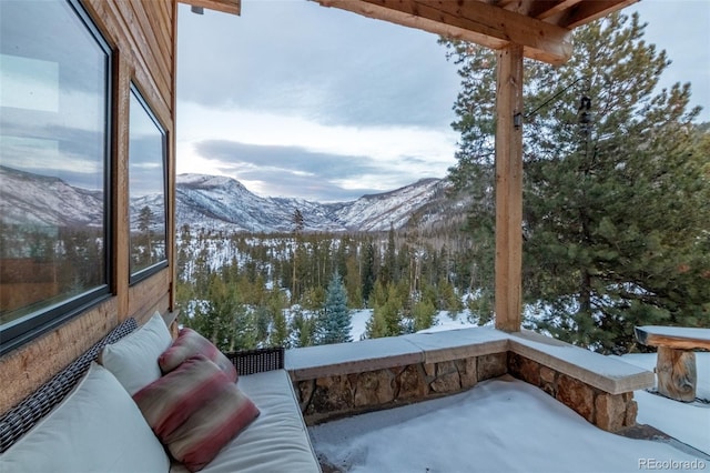 exterior space with a mountain view