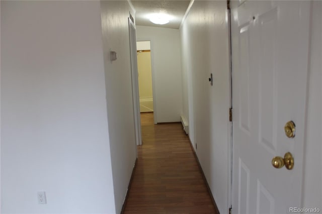 1692 US Highway 24, Leadville, CO 80461 - corridor with dark wood-style flooring, baseboards, and a baseboard heating unit