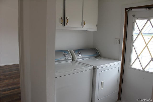 1692 US Highway 24, Leadville, CO 80461 - washroom with cabinet space, washing machine and clothes dryer, and wood finished floors