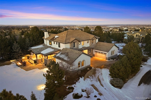 view of snowy aerial view