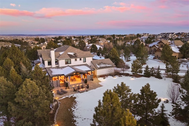 view of snowy aerial view