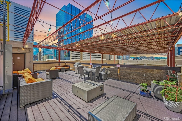 2000 Arapahoe St Unit 503, Denver, CO 80205 - wooden terrace with an outdoor hangout area
