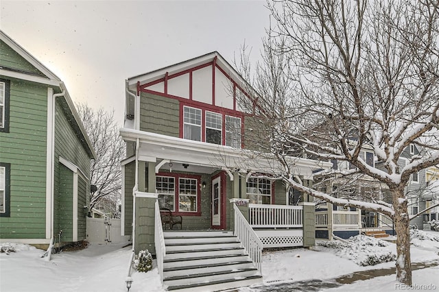 view of front of house with covered porch