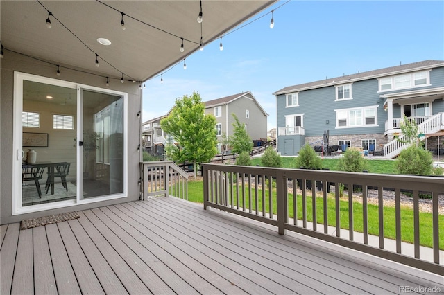 8814 S Winnipeg Ct, Aurora, CO 80016 - deck with a residential view and a lawn