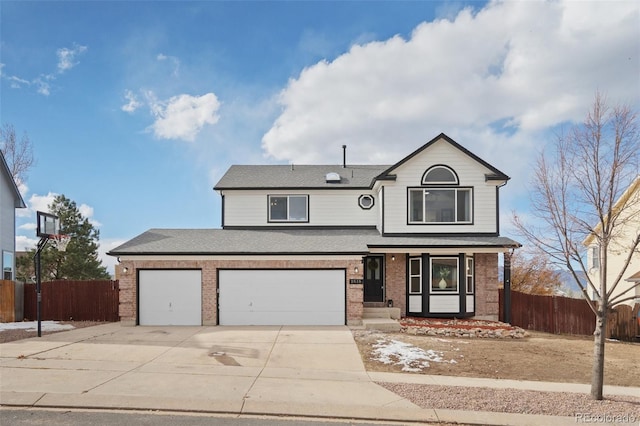 front of property featuring a garage